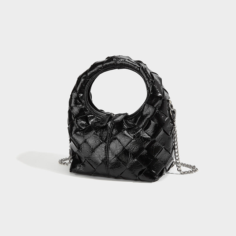 Beaira A new high-end silver handbag with a niche design and hand woven design It is a one shoulder crossbody dumpling bag
