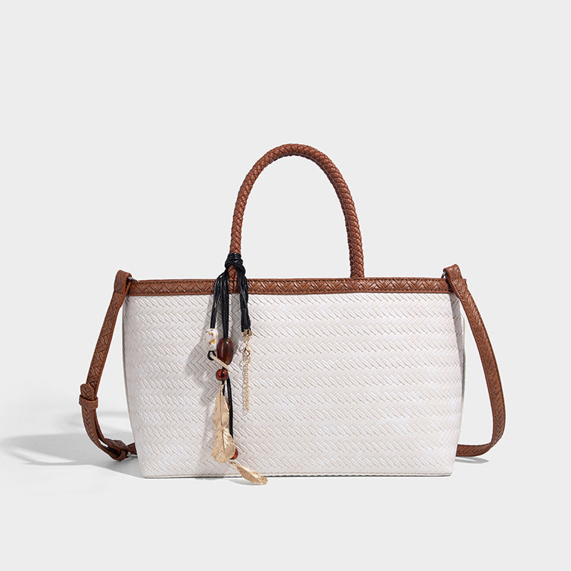 Beaira French elegant woven large capacity vegetable basket bag tote bag women's new versatile large bag shoulder bag