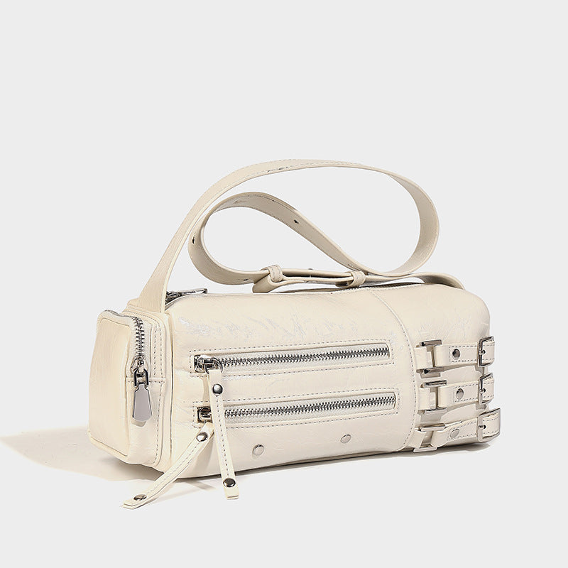 Beaira Small niche luxury retro willow nail pillow bag wide shoulder strap underarm bag new motorcycle bag trendy crossbody bag