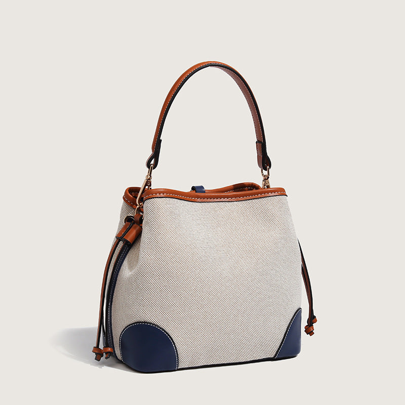 Beaira Splicing bucket bag summer bag new large capacity fashionable versatile trendy women's bag chain shoulder crossbody bag