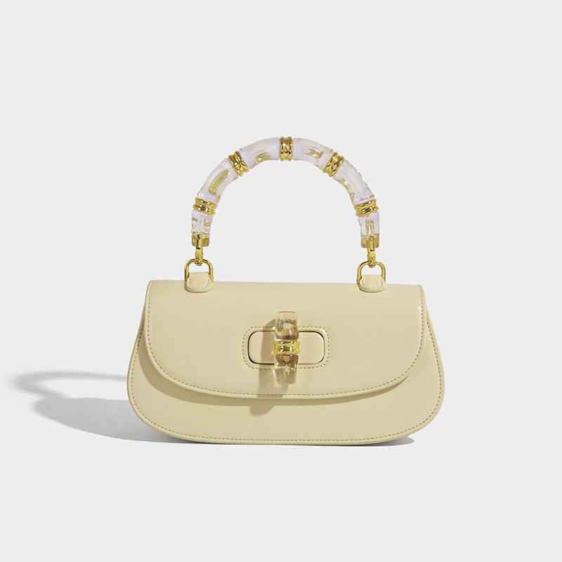 Beaira Crystal bamboo bag versatile saddle bag new women's bag high-end sense simple and trendy small bag single shoulder crossbody bag