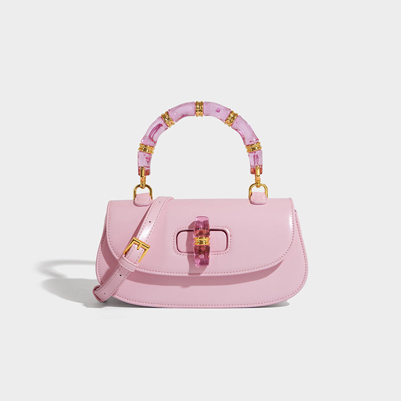 Beaira Crystal bamboo bag versatile saddle bag new women's bag high-end sense simple and trendy small bag single shoulder crossbody bag