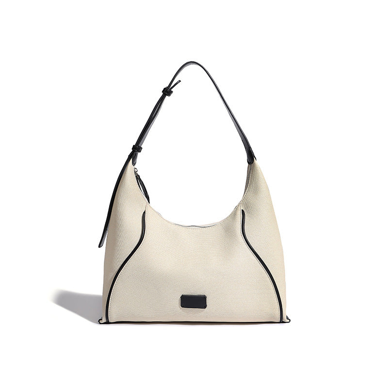 Beaira High end and large capacity oat hobo shoulder bag women's new imitation canvas casual diagonal cross tote bag
