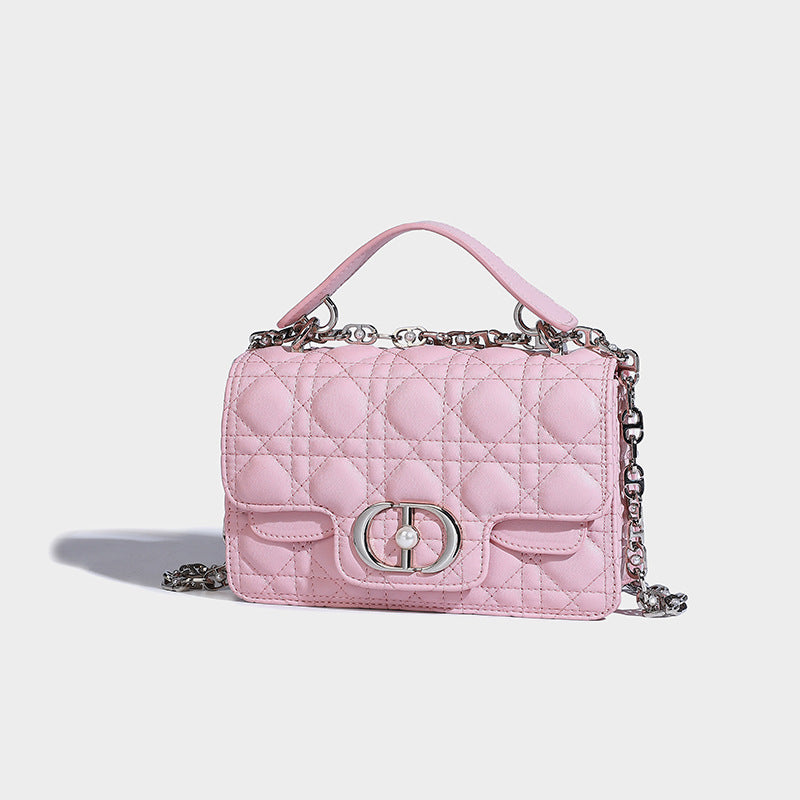 Beaira A niche pink diamond grid small square bag for women's new high-end fashion handbag chain shoulder crossbody bag