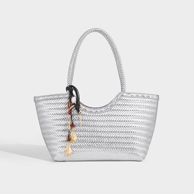 Beaira Large capacity commuting woven bag women's new high-end sensory vegetable basket bag fashionable and versatile tote bag