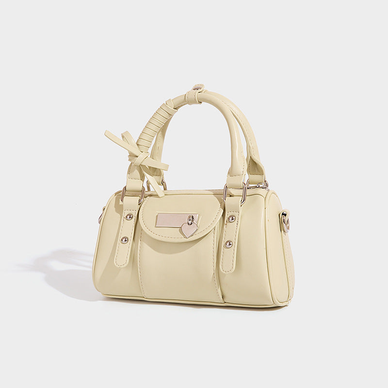Beaira Spring and summer bag new niche texture ballet bowling bag sweet and cool heart sweet and cool bow crossbody bag