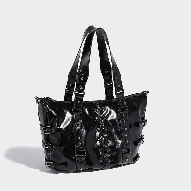 Beaira Strap Punk Rivet Design Handheld Tote Bag Autumn/Winter New Large Capacity Commuter Shoulder Underarm Bag