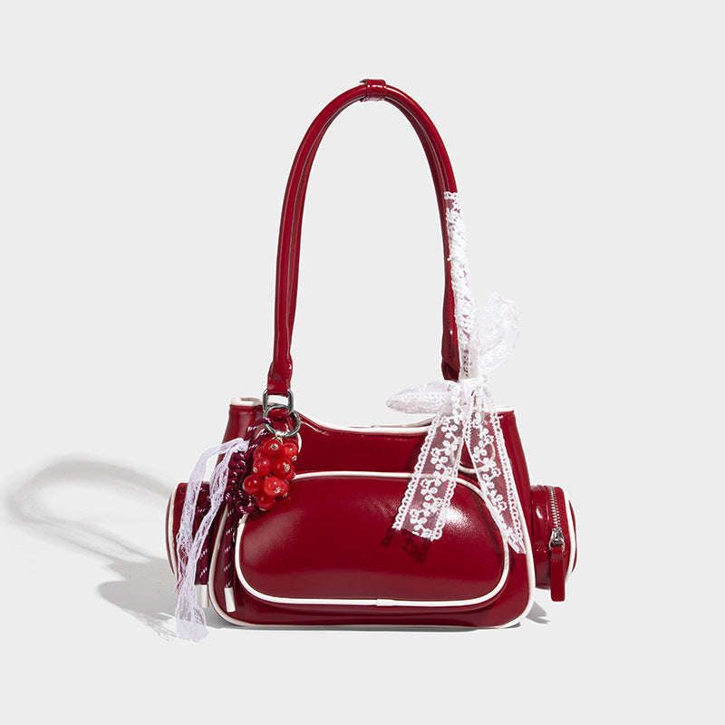 Beaira Large capacity crossbody bag women's new high-end style contrasting color single shoulder bowling bag fashionable and stylish handbag