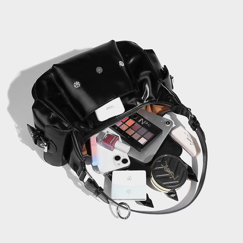 Beaira Cool and spicy girl motorcycle style armpit bag fashionable and trendy handbag autumn and winter new multi pocket shoulder bag