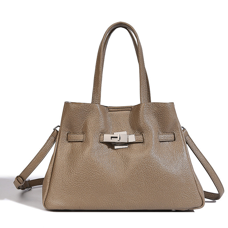 Beaira Small niche design cowhide tote bag women's new large capacity trendy Kelly bag commuting single shoulder handbag