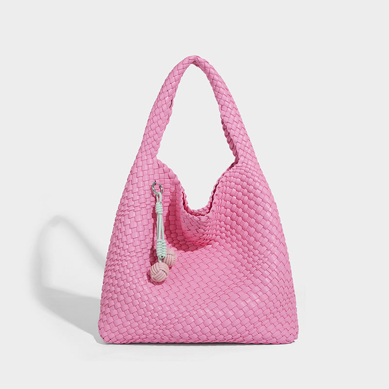 Beaira Commuting large capacity tote bag new casual and fashionable mother and child bag pure hand woven armpit women's bag