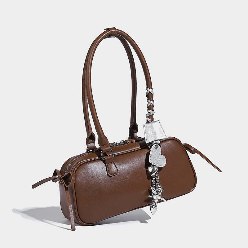 Beaira High looks fashionable versatile bow tie French stick bag heart-shaped hanging decoration French strap niche design single shoulder armpit bag
