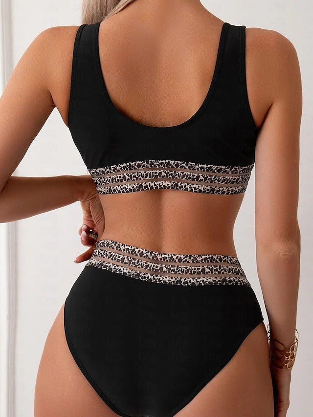 Women's Normal Swimwear Bikini 2 Piece Shorts Swimsuit 2 Piece Printing Leopard Beach Wear Holiday Bathing Suits