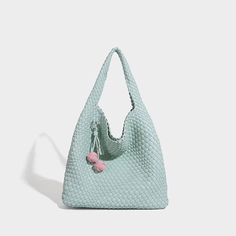 Beaira Commuting large capacity tote bag new casual and fashionable mother and child bag pure hand woven armpit women's bag