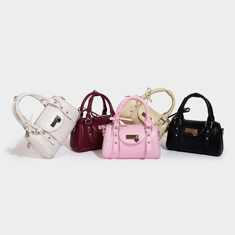 Beaira Spring and summer bag new niche texture ballet bowling bag sweet and cool heart sweet and cool bow crossbody bag