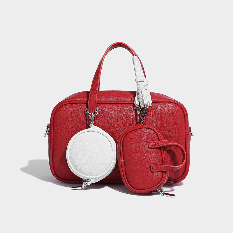 Beaira Small and trendy Boston bowling bag autumn and winter new item mother and child bag retro single shoulder crossbody bag