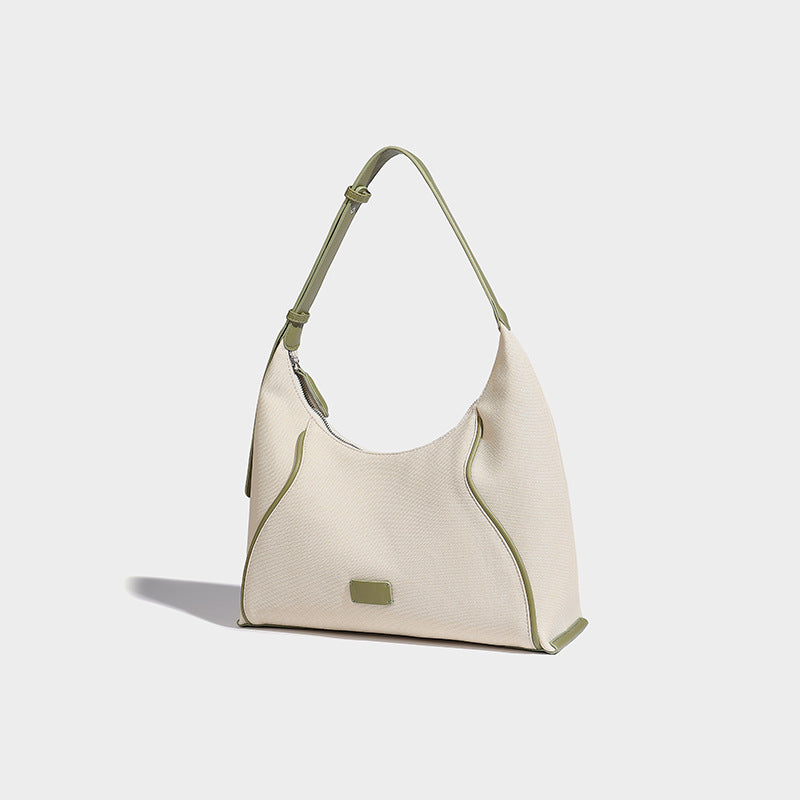 Beaira High end and large capacity oat hobo shoulder bag women's new imitation canvas casual diagonal cross tote bag