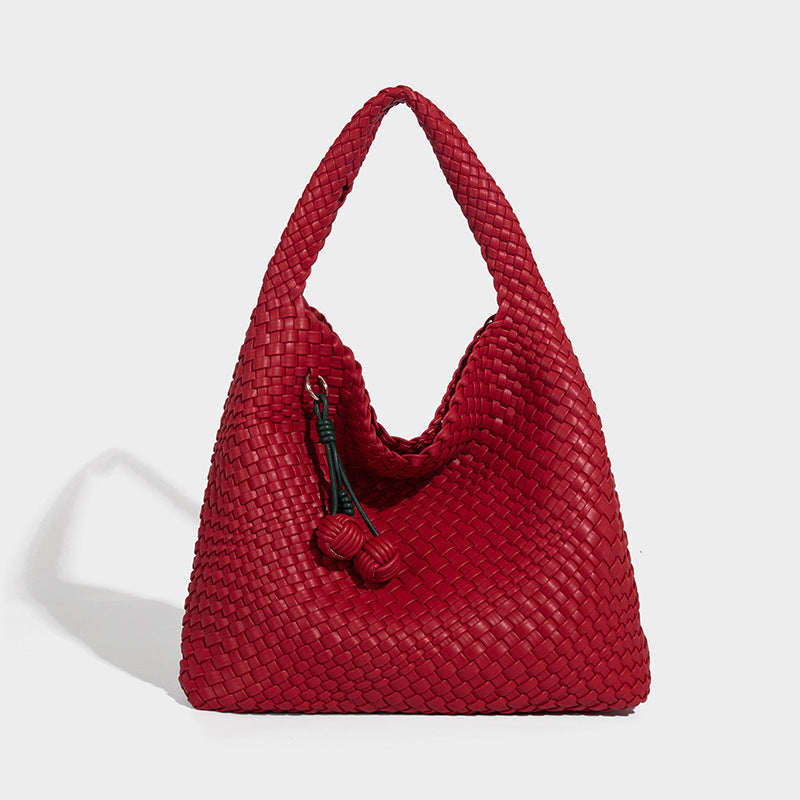Beaira Commuting large capacity tote bag new casual and fashionable mother and child bag pure hand woven armpit women's bag