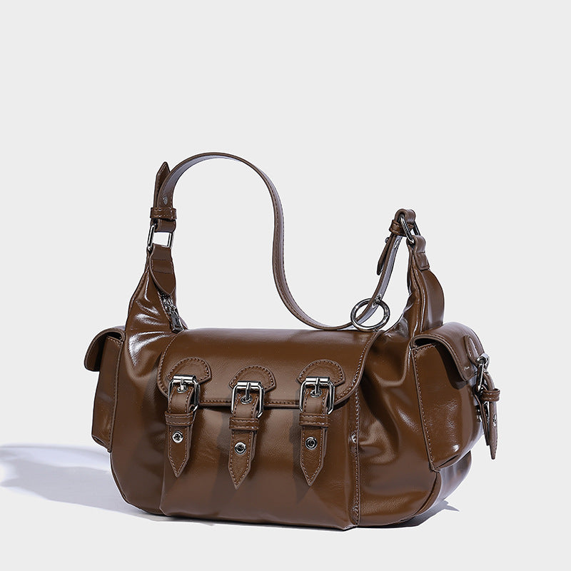Beaira Cool and spicy girl motorcycle style armpit bag fashionable and trendy handbag autumn and winter new multi pocket shoulder bag