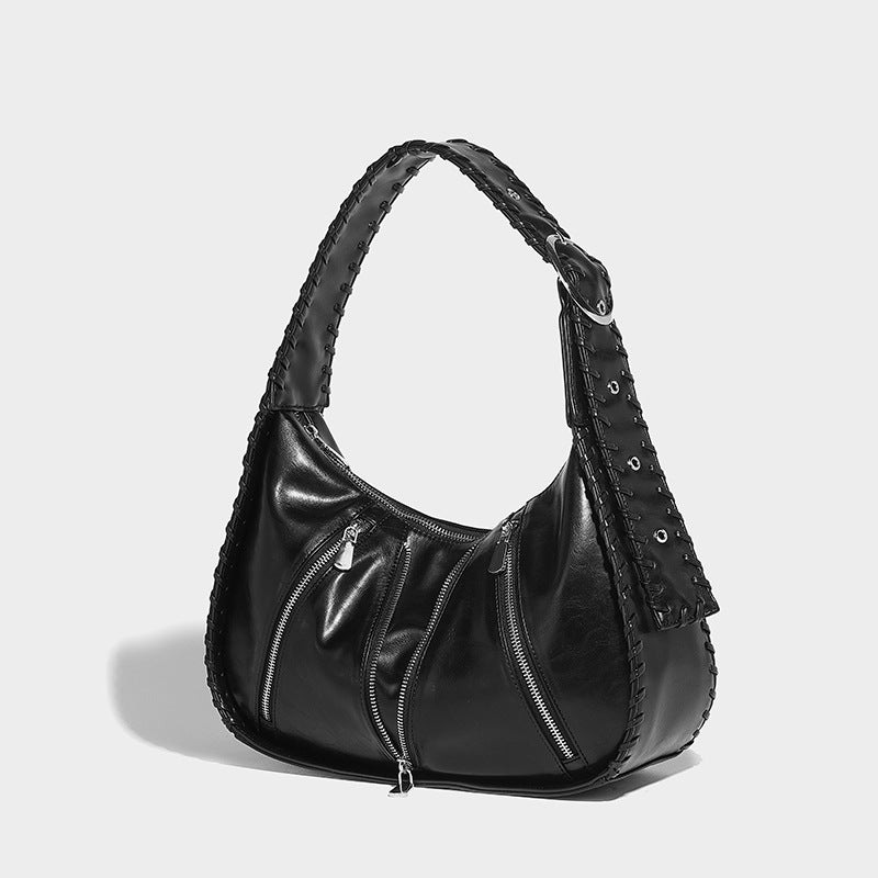 Beaira Crafted bag new style handbag vintage single shoulder armpit bag high-end feel pleated diagonal cross women's bag cross-border