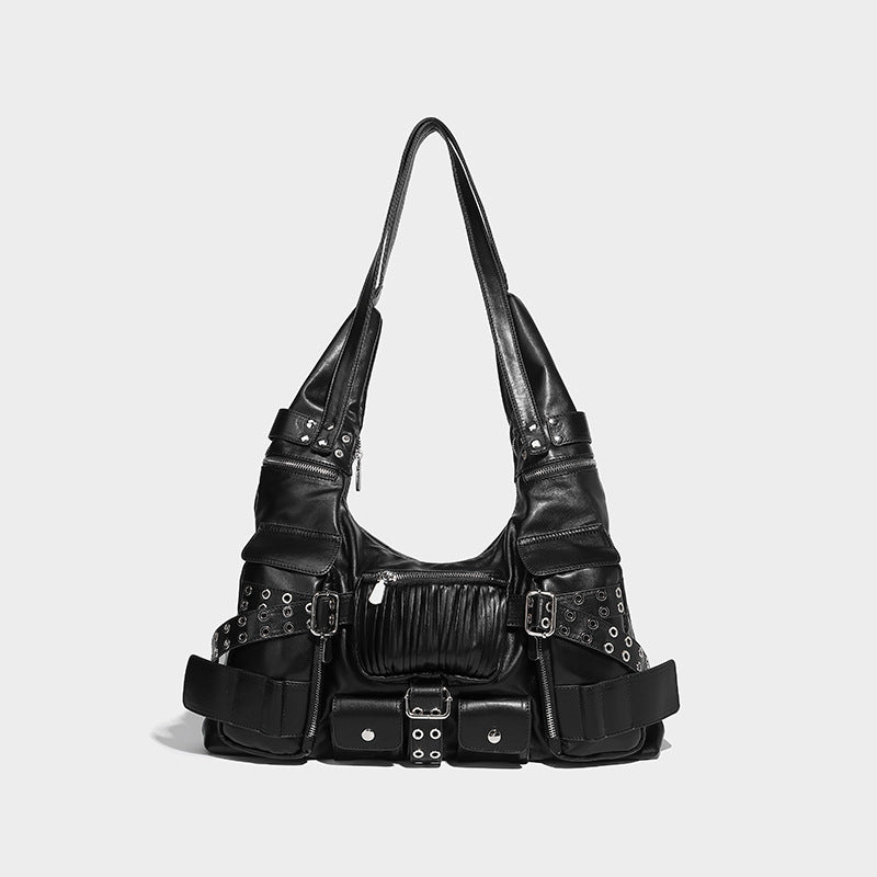 Beaira Willow nail armpit bag new spicy girl fashion versatile dark multi pocket knotted shoulder strap single shoulder crossbody bag