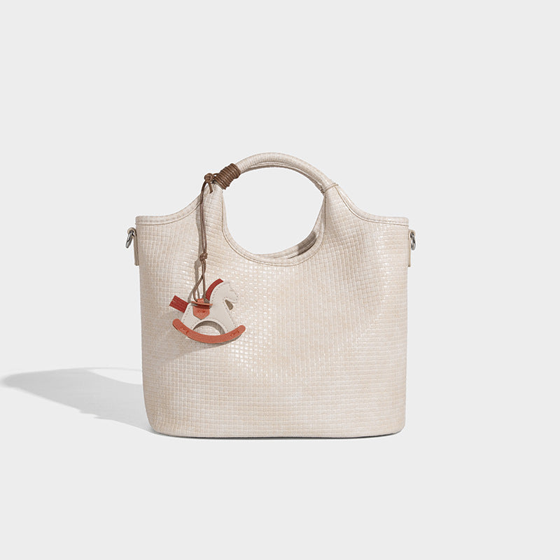 Beaira Large capacity Western style handbag new fashionable one shoulder vegetable basket bag niche design woven commuting bag