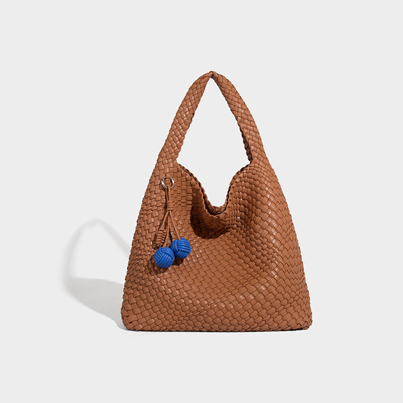 Beaira Commuting large capacity tote bag new casual and fashionable mother and child bag pure hand woven armpit women's bag