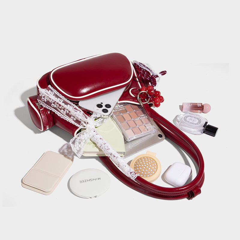 Beaira Large capacity crossbody bag women's new high-end style contrasting color single shoulder bowling bag fashionable and stylish handbag