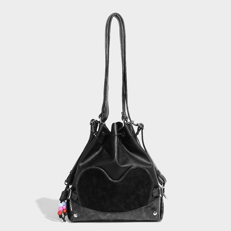 Beaira Autumn and Winter New Personalized Retro Large Capacity Tote Bag with Relaxation and Splicing Sweet Cool Shoulder Bag Versatile Shoulder Bag