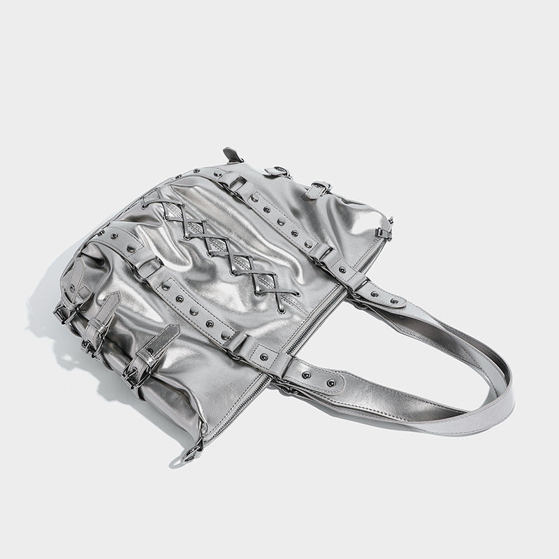 Beaira Strap Punk Rivet Design Handheld Tote Bag Autumn/Winter New Large Capacity Commuter Shoulder Underarm Bag