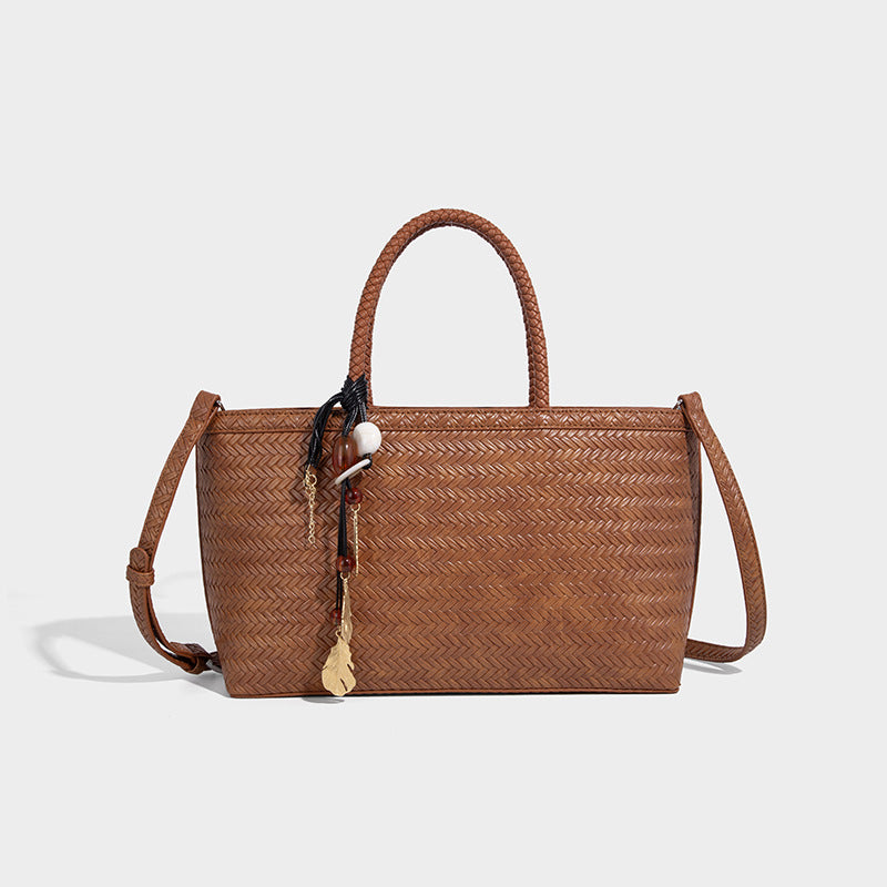 Beaira French elegant woven large capacity vegetable basket bag tote bag women's new versatile large bag shoulder bag
