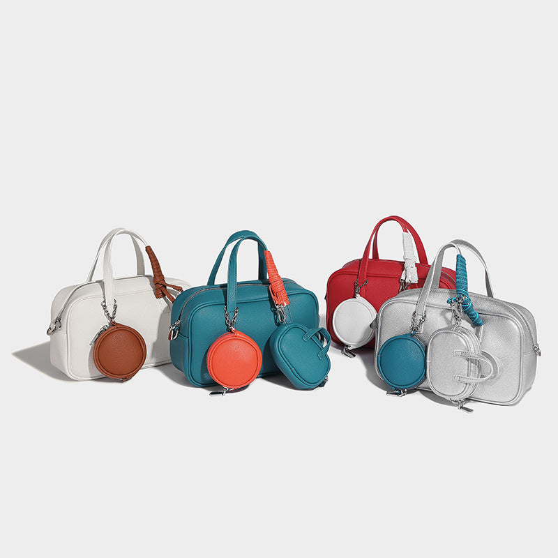 Beaira Small and trendy Boston bowling bag autumn and winter new item mother and child bag retro single shoulder crossbody bag