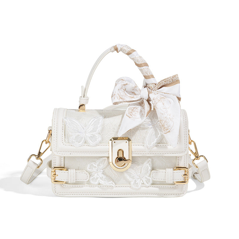 Beaira Fairy lace box bag fashionable new style high-end butterfly embroidery small square bag trendy commuting women's bag