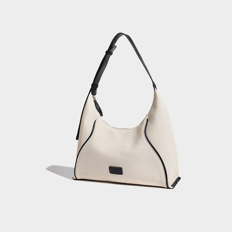 Beaira High end and large capacity oat hobo shoulder bag women's new imitation canvas casual diagonal cross tote bag