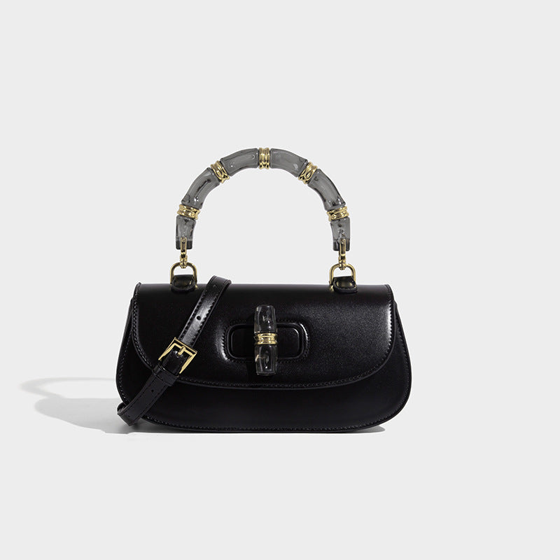 Beaira Crystal bamboo bag versatile saddle bag new women's bag high-end sense simple and trendy small bag single shoulder crossbody bag
