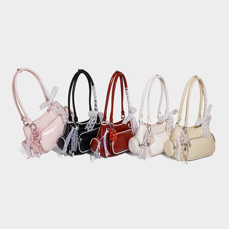 Beaira Large capacity crossbody bag women's new high-end style contrasting color single shoulder bowling bag fashionable and stylish handbag