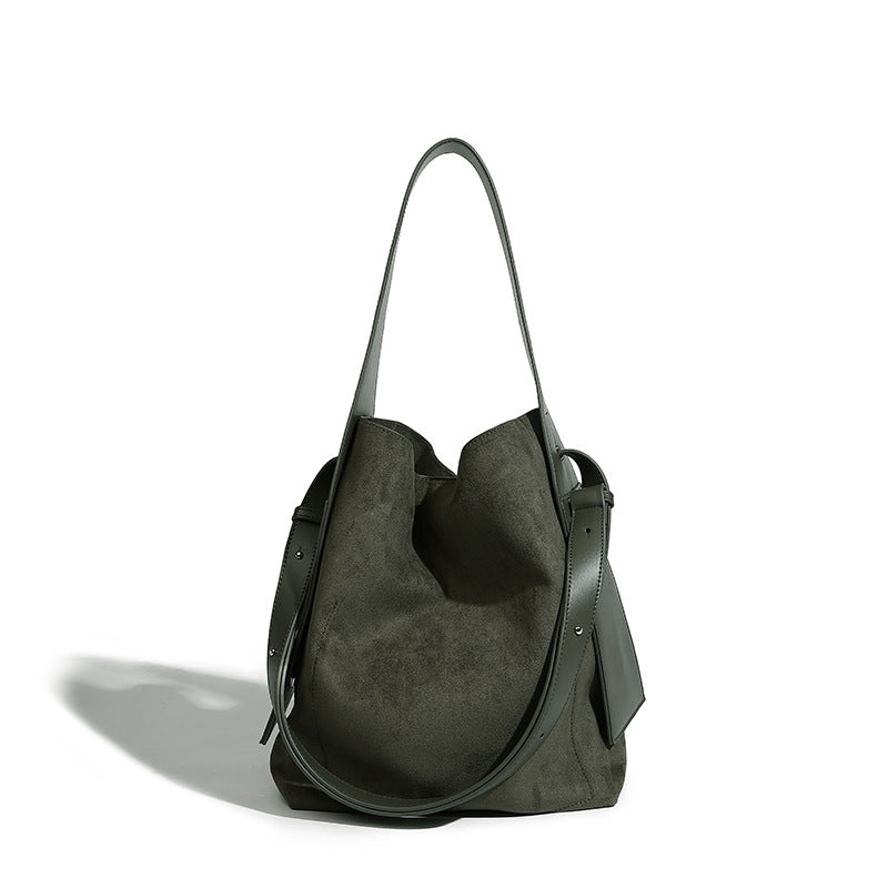 Beaira Hanging ear tote bag with suede touch for autumn and winter trendy large capacity bag lazy commuting single shoulder crossbody women's bag