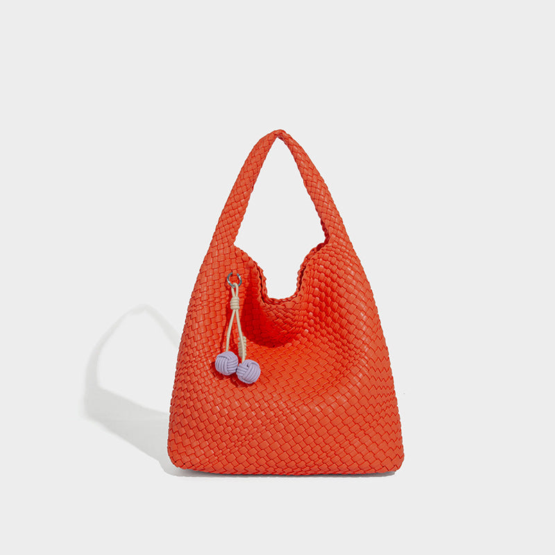 Beaira Commuting large capacity tote bag new casual and fashionable mother and child bag pure hand woven armpit women's bag