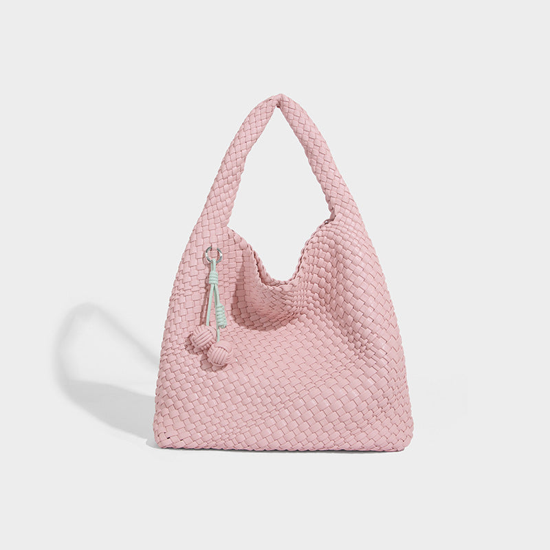 Beaira Commuting large capacity tote bag new casual and fashionable mother and child bag pure hand woven armpit women's bag