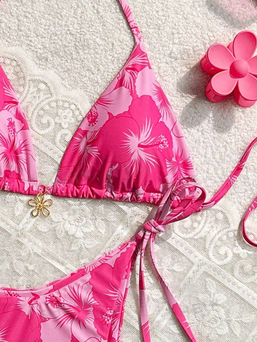 Beaira New Bikini Cross border Trade Triangle Cup Printed Sexy Bikini Split Swimsuit for Women