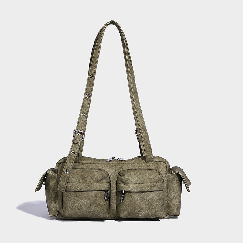 Beaira Korean Ins personality versatile niche multi pocket design handheld mailman bag autumn and winter large capacity single shoulder armpit bag