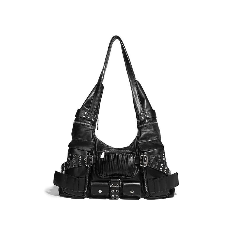 Beaira Willow nail armpit bag new spicy girl fashion versatile dark multi pocket knotted shoulder strap single shoulder crossbody bag