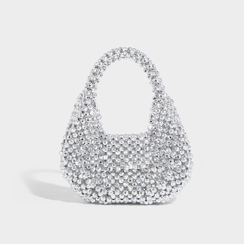 Beaira High end handmade beaded woven bag colorful pearl dumpling bag pillow cloud clutch crossbody small square bag