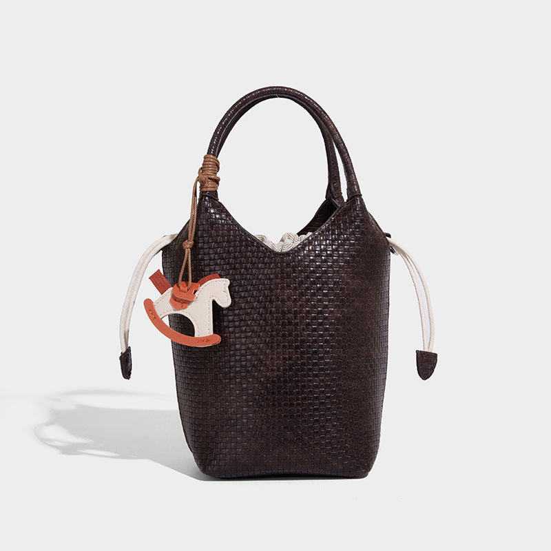 Beaira Advanced single shoulder bucket bag new versatile armpit bag woven large capacity commuting women's bag