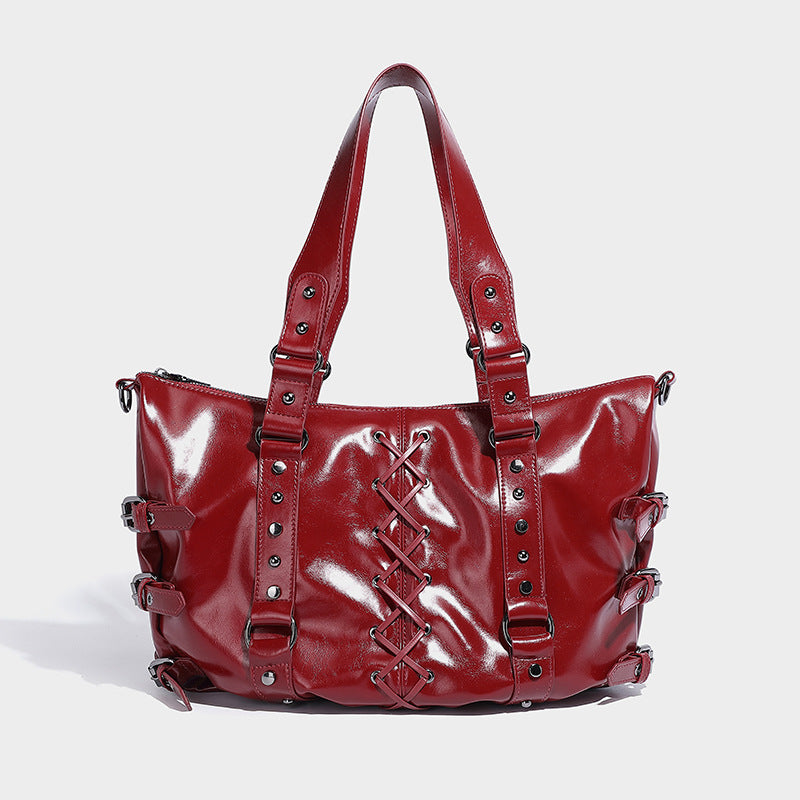 Beaira Strap Punk Rivet Design Handheld Tote Bag Autumn/Winter New Large Capacity Commuter Shoulder Underarm Bag
