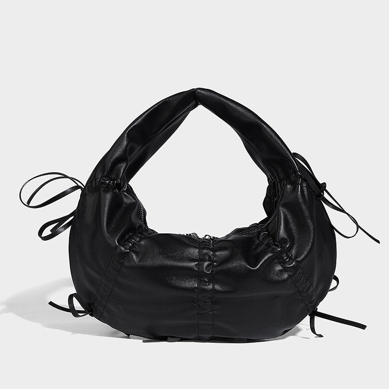 Beaira New pleated bow design hand-held crescent bag high-end fashionable niche trendy single shoulder underarm bag