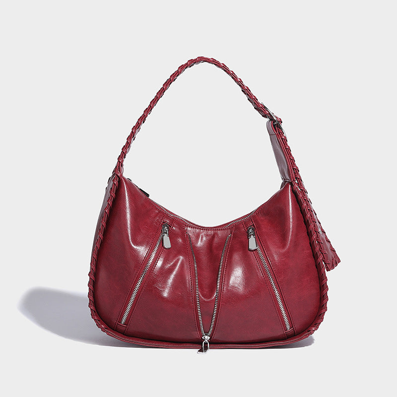 Beaira Crafted bag new style handbag vintage single shoulder armpit bag high-end feel pleated diagonal cross women's bag cross-border