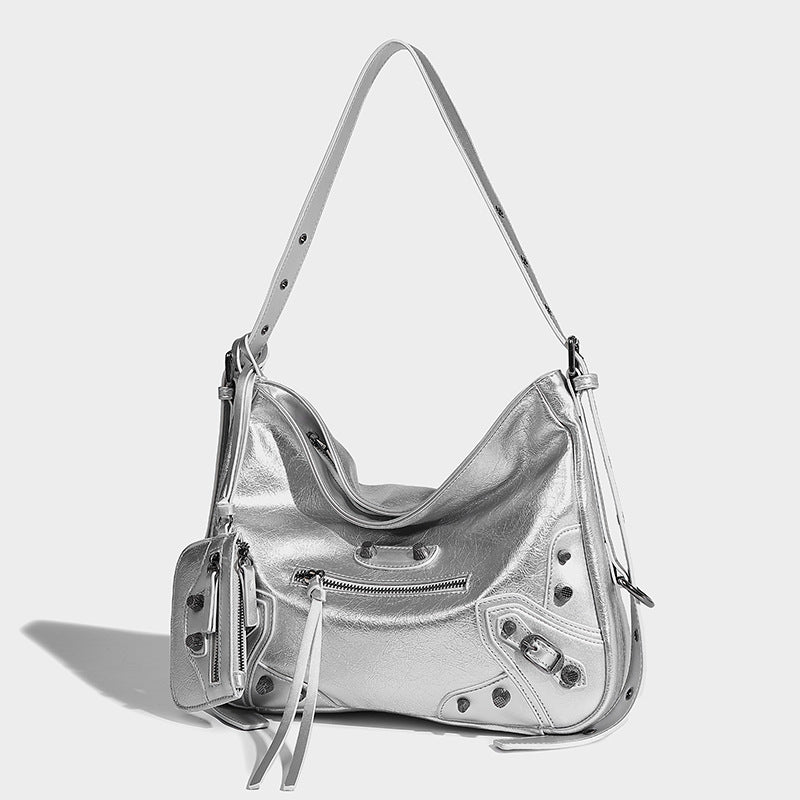 Beaira Millennium hot girl dark motorcycle style trendy handbag with niche design and rivets fashionable and versatile single shoulder armpit bag