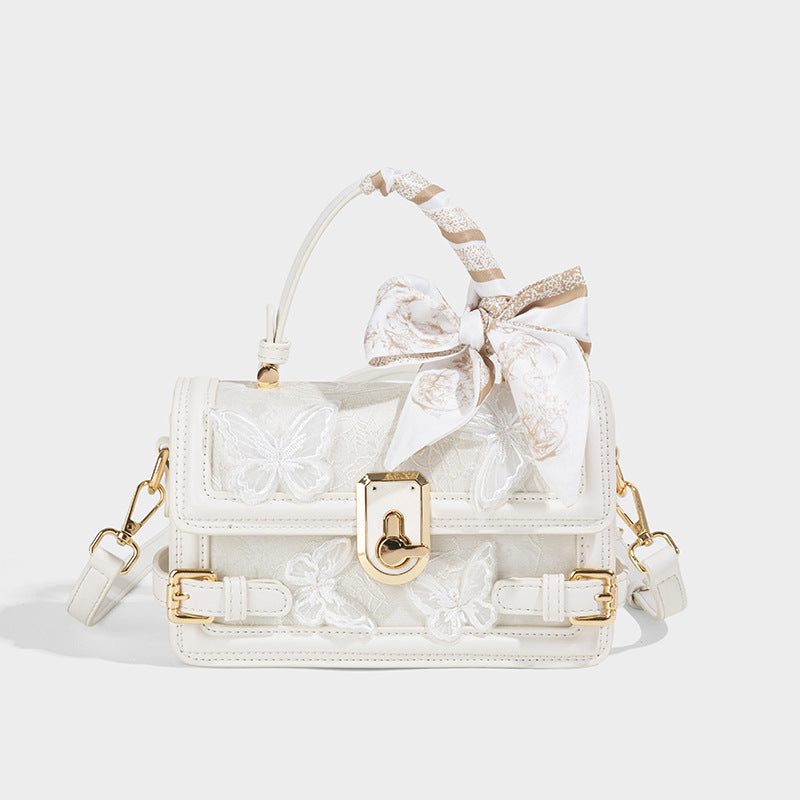 Beaira Fairy lace box bag fashionable new style high-end butterfly embroidery small square bag trendy commuting women's bag