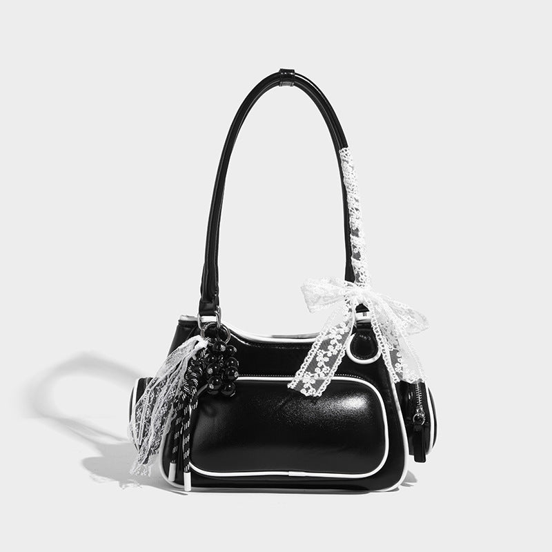 Beaira Large capacity crossbody bag women's new high-end style contrasting color single shoulder bowling bag fashionable and stylish handbag